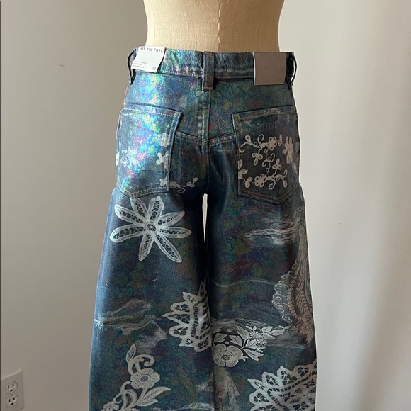 Free People We The Free Iridescent Tinsley Baggy High Rise Jeans- 26 - Picture 13 of 16